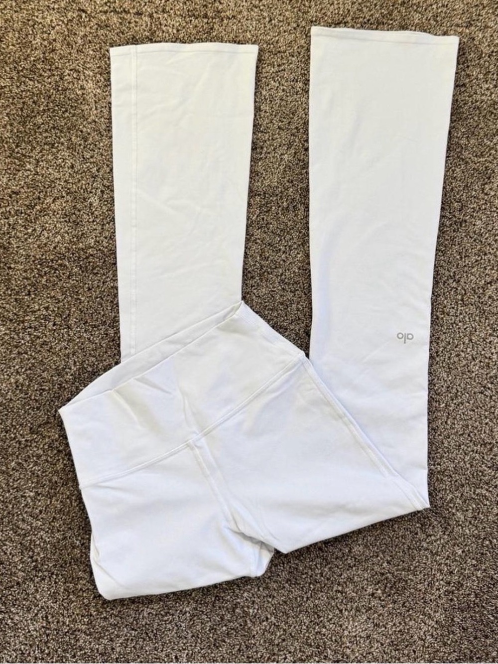 ALO Yoga White Boot Cut Flare Leggings